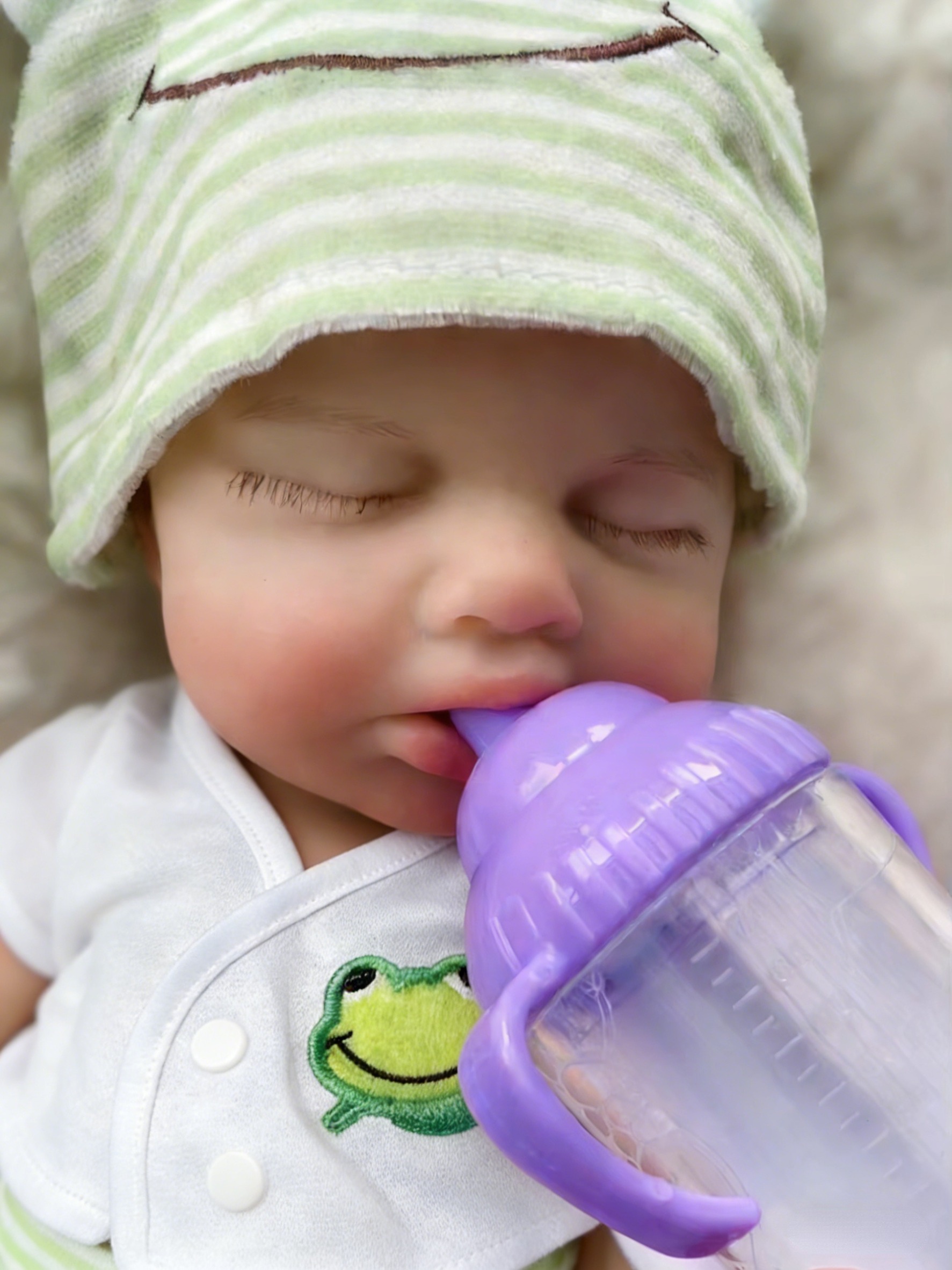 Reborn Baby Doll Silicone Realistic - OtardDolls Loulou Ağızını Açabilir Yeniden Doğmuş